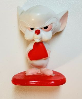Vintage Animaniacs Pinky & The Brain Valentines Day Pvc Figure Elmers Heart