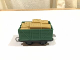 Mattel 2013 Thomas And Friends Trackmaster Green Cargo Car With Cargo
