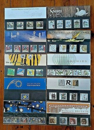 Royal Mail Presentation Packs Stamps X 10 Job Lot Bundle 1992 - 1993