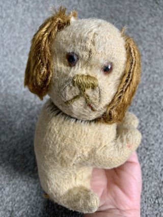 Early Rare Antique Vintage Mohair Schuco Yes No Straw Filled Dog 1920s 7” No Res