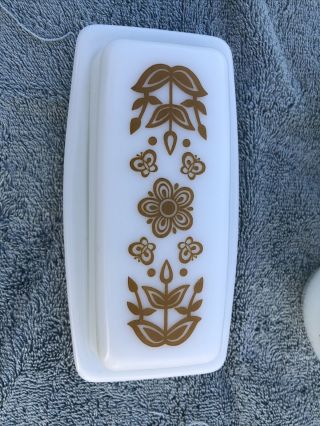 Corelle Butterfly Gold Sugar And Creamer,  Butter Dish 2