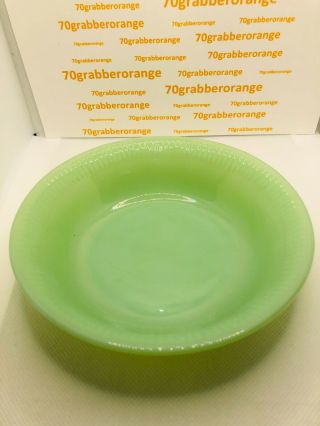 Vintage Fire King Oven Ware Jadeite Ribbed 5 3/4 " Oatmeal Bowl