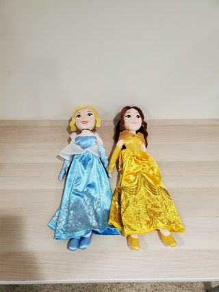 Disney Princess Cinderella & Belle 20 " Plush Stuffed Dolls