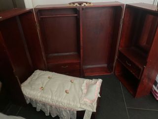Rare American Girl Doll Trunk With Wood Murphy Bed
