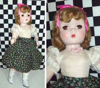17 " Vintage Madame Alexander Maggie Walker Doll Blond Rhinestones On Skirt Tagged