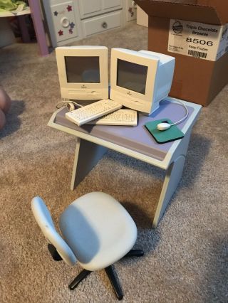 American Girl Doll Vintage Macintosh Computer Desk And Chair