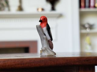 Dollhouse Miniature Artisan Carol Pongracic Red Bird Figure Signed 1:12