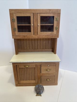 Vintage Artisan Igma Jeff Wilkerson Fine Kitchen Hutch Dollhouse Miniature 1:12