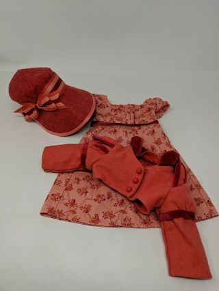 American Girl Doll Caroline Travel Outfit Dress Spencer Jacket Hat Retired