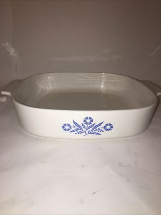 Vintage A - 10 - B Corning Ware Blue Cornflower Casserole Dish 10x10x2 No Lid