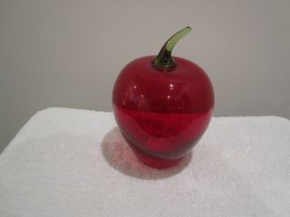 Viking Glass Epic Large Ruby Red Apple 7.  5 Inch