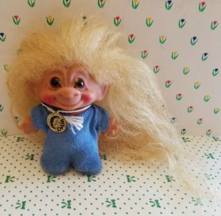 1960s Rare Vintage Dam Lykketrold 2 3/4 " Troll Doll All W/ Tag