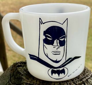 Vintage Westfield Two Sided Batman Mug/cup 1966 Heat Proof Great Graphics