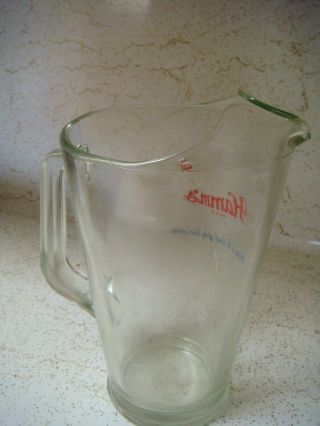 Hamm’s beer pressed glass pitcher 2