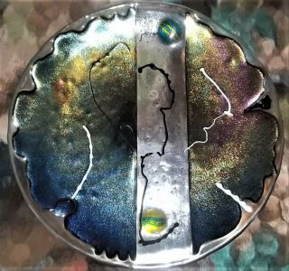 Vintage Hand Crafted Art Glass Plate W/abstract Design - Mcmow Studio,  Fl.