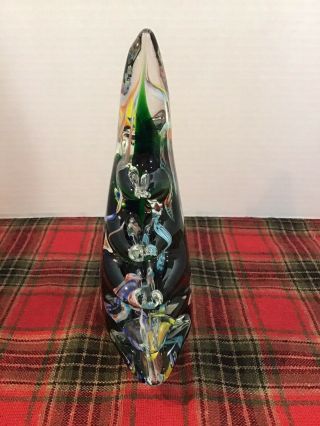 Vintage Italy In The Style Of Murano Millefiori Art Glass Green Christmas Tree 2