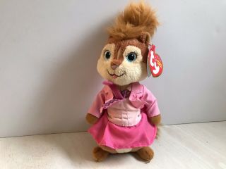 Ty Alvin And The Chipmunks 6” Brittany Plush Doll W/tag Pink Dress Beanie