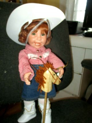 Julie Good Kruger Little Ones Cowgirl Jointed 16 " Vinyl Redhead Doll 51/500