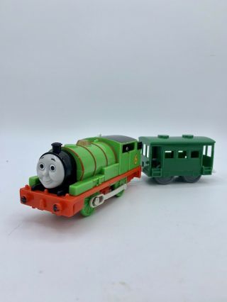 Thomas & Friends Motorized Trackmaster Percy 6 With Green Caboose Brake Van