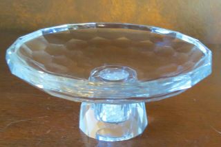 Oleg Cassini Crystal Glitter 6” Footed Compote Candy Dish Signed