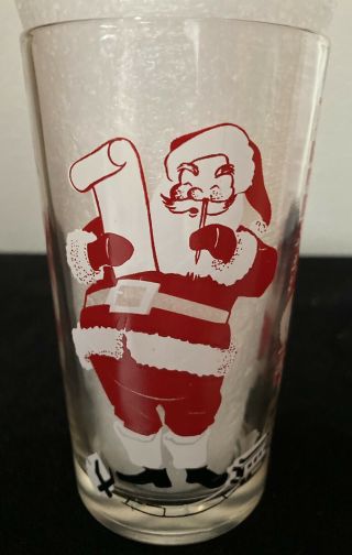 Vintage Christmas Santa Claus Peanut Butter Drinking Glass Boscul
