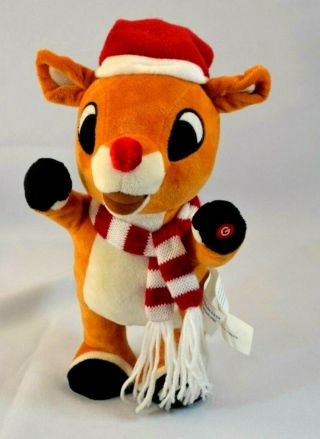 10 " Gemmy Rudolph The Red Nosed Reindeer Walking Musical Christmas Plush Toy