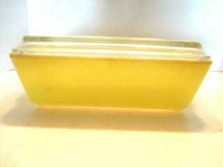 Vintage Yellow Pyrex Refrigerator Dish With Ribbed Lid 503 And 503 C
