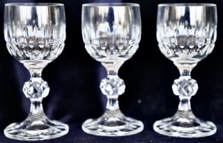 3 Vintage Cut Crystal Sherry Port Liqueur Glasses 70ml