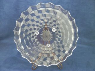 Vintage Fostoria American Clear 3 Footed 12 " Round Cake Plate Cube Pattern