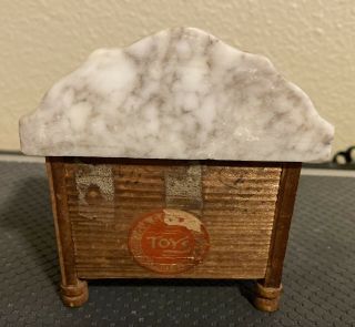 Antique German Schneegas doll house miniature highback marble Washstand 2