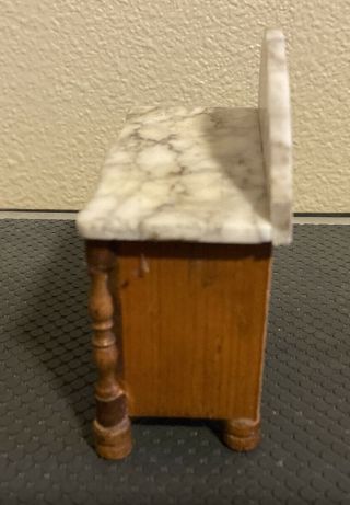 Antique German Schneegas doll house miniature highback marble Washstand 3