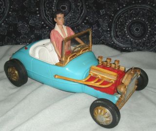 Vintage Barbie Ken’s Hot Rod Roadster Car W/ken Complete & Dressed 1963