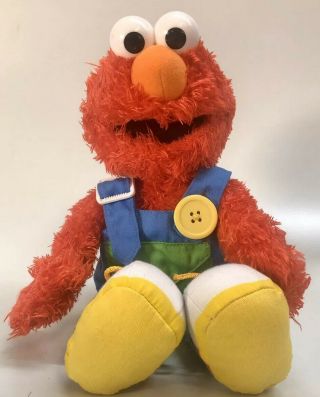 Sesame Street Gund Teach Me Elmo W/ Overalls Plush Toy 15” 2014 075430