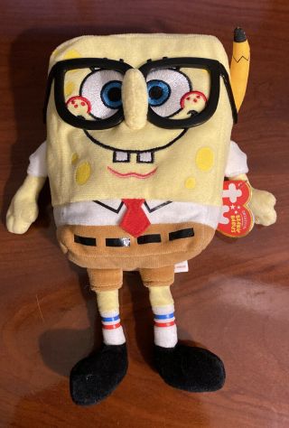 Spongebob Squarepants Plush Doll Smarty Pants 8” W/tags 2010