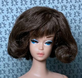 Vintage Barbie American Girl Side Part Brunette Wig In VG 2