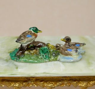 Vintage Kupjack Silver Shop Mallard Duck Sculpture Dollhouse Miniature 1:12