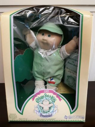 Vintage 1985 Cabbage Patch Kids Preemie Boy With Green Eyes & Dimple
