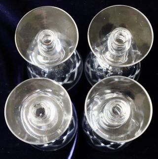 4 Vintage Retro Diamond Cut Crystal Wine Glasses 125ml 3