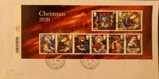 Gb 2020 Commemorative Very Fine Christmas Miniature Sheet On Envelope