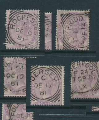 Gb Qv Penny Lilacs 14d.  Die 1 Vf Dated Postmarks.  Cat £35 For Stamp.  Each Priced