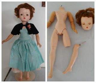 Vintage 1955 Madame Alexander Cissy Doll 20 " W Dress,  Needs Tlc