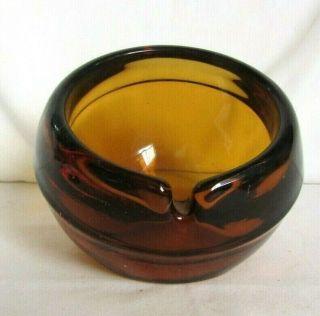 Viking Glass Amber Sphere Ashtray