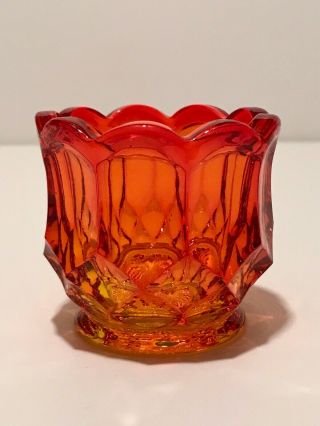 Vintage Le Smith Amberina Glass Dominion Toothpick Holder Georgian Kanawha Mcm