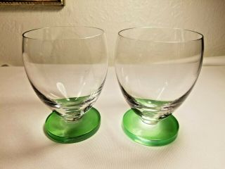 2 - Lenox Kate Spade Ny Crystal Gramercy Park Green Double Old Fashioned Glasses