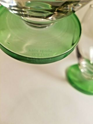 2 - Lenox Kate Spade NY Crystal GRAMERCY PARK GREEN Double Old Fashioned Glasses 2