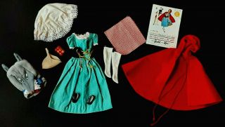 Vintage Barbie Little Red Riding Hood Outfit & Wolf Head -