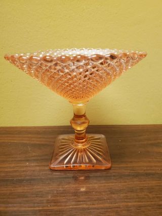 Anchor Hocking Miss America Pink Compote Candy Dish,  Vintage Depression Glass 5 "