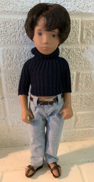 1980’s Sasha Boy Doll 301 Gregor In Blue Denim And Sweater