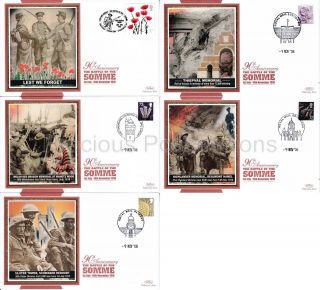 Bs558 - 562 Benham Silk 2006 First Day Covers Fdc Set Battle Of The Somme 90th