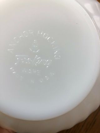 Set of 2 Vintage Fire King White Milk Glass Swirl,  7 